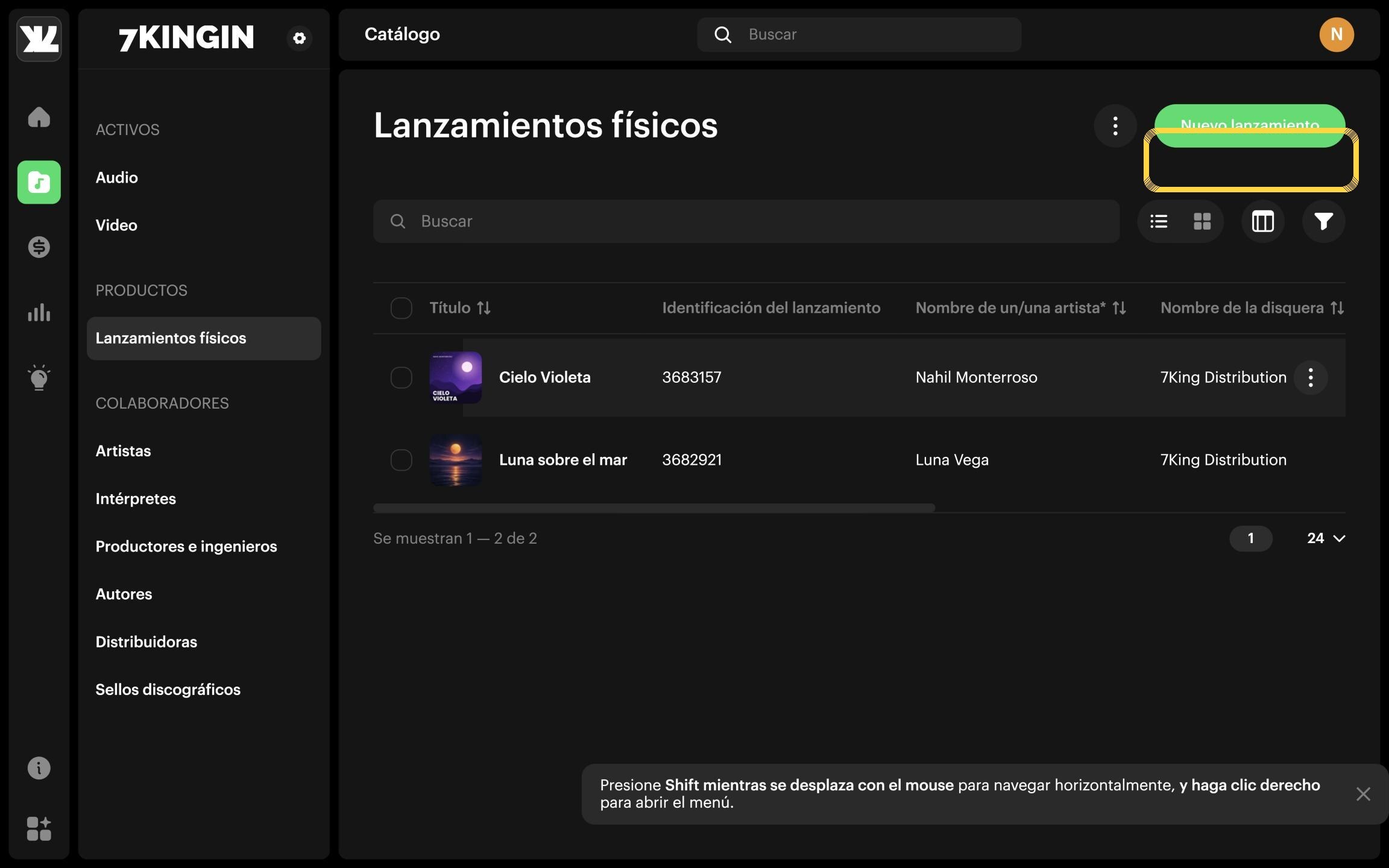 Paso 2: Haz clic en «Nuevo lanzamiento»
