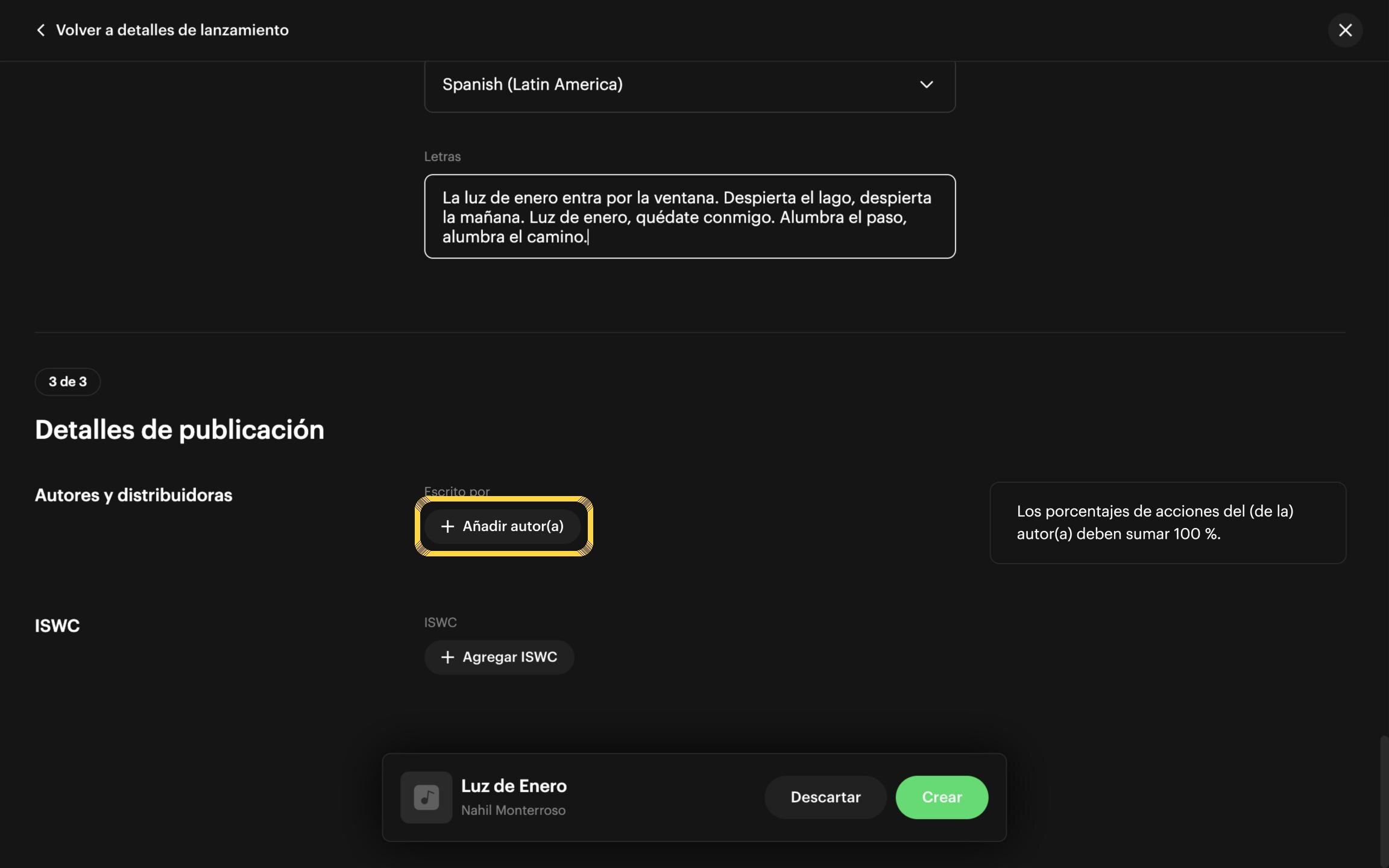 Paso 26: Haz clic en «Añadir autor(a)»