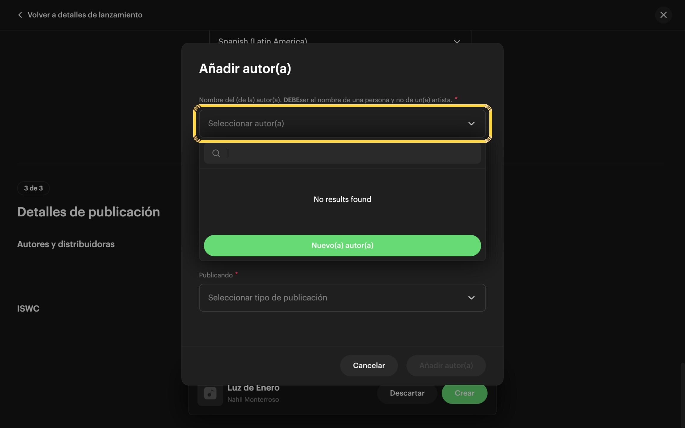 Paso 27: Busca al autor