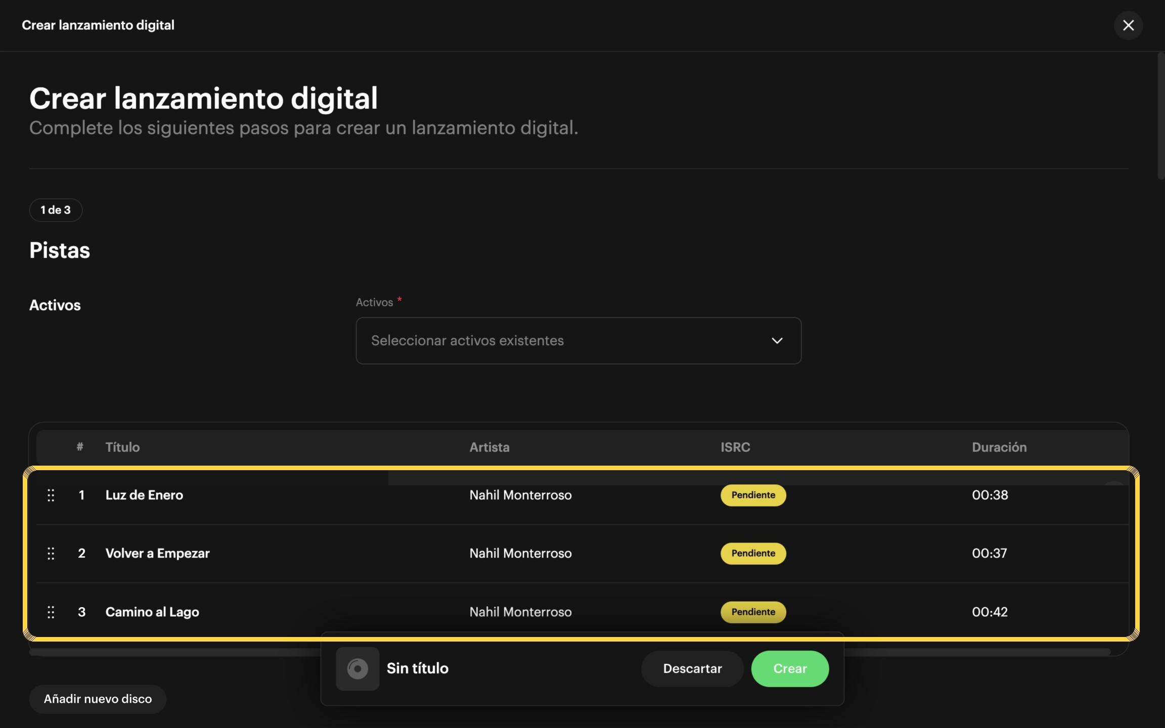 Paso 37: Revisa que las canciones estén listas