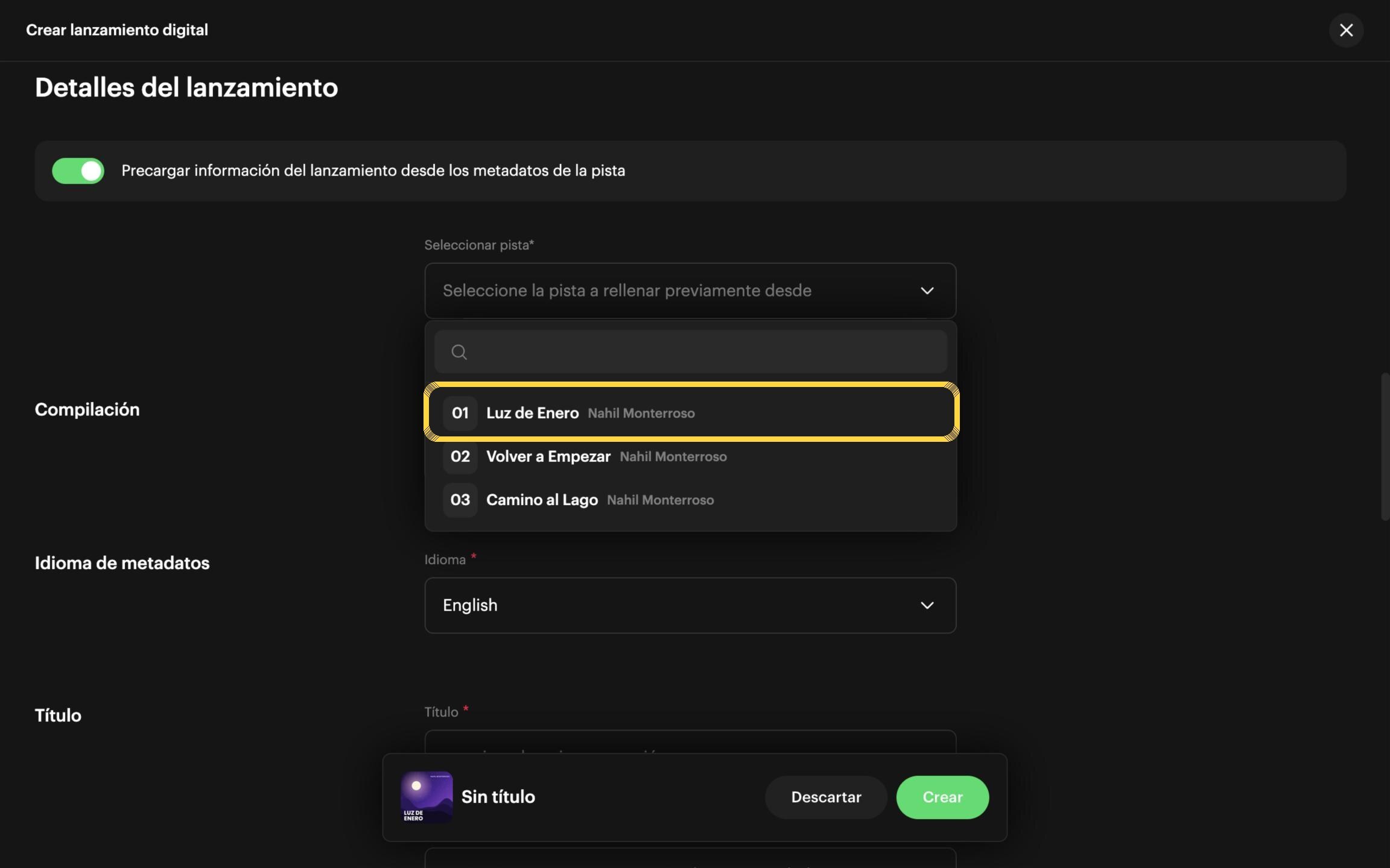 Paso 40: Elige la canción principal