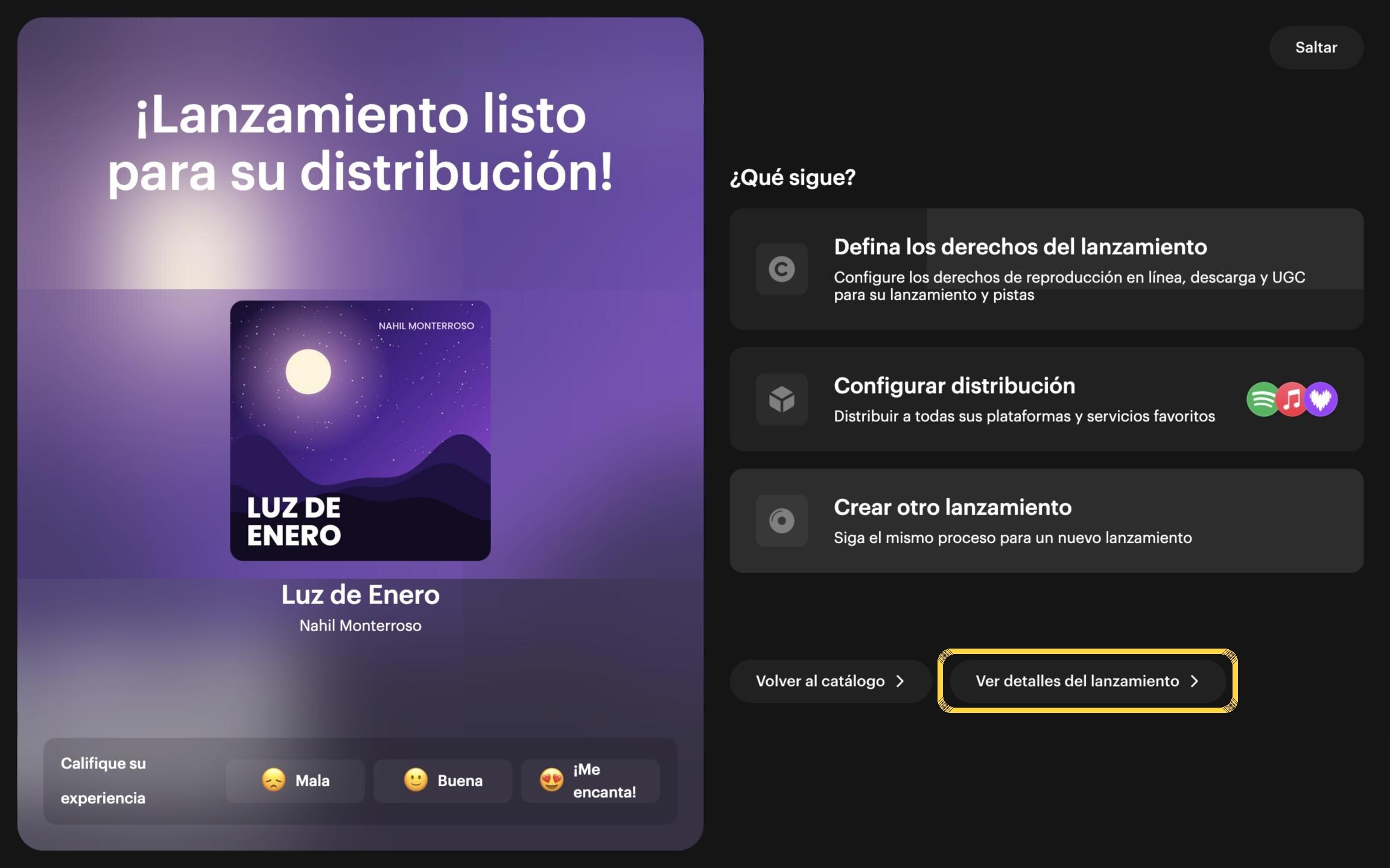 Paso 47: ¡Lanzamiento creado!